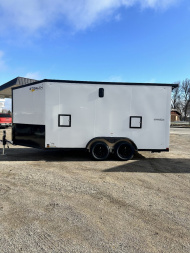 New 2025 Stealth Trailers 7.5x19 Predator Aluminum Snowmobile Trailer
