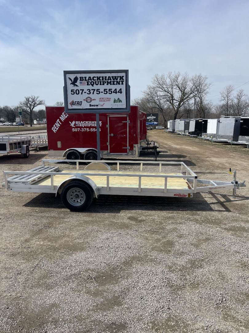 New 2025 HIGH COUNTRY TRAILERS 80x14 (6.5x14)Aluminum Utility Trailer with Split Ramp