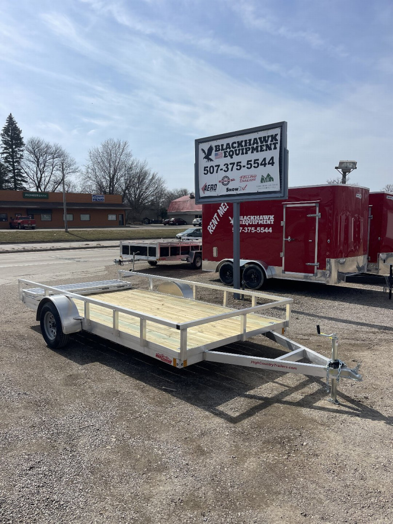 New 2025 HIGH COUNTRY TRAILERS 80x14 (6.5x14)Aluminum Utility Trailer with Split Ramp