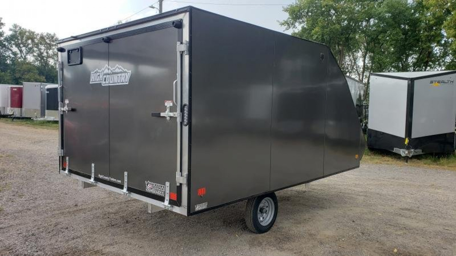 New 2025 HIGH COUNTRY 101X12 8.5x12 Aluminum Enclosed Cargo 2 Place Snowmobile Trailer