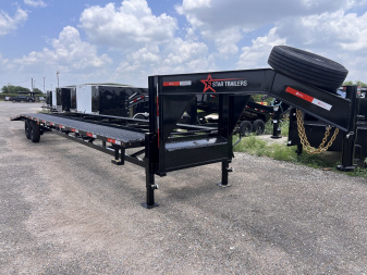 New 2025 5 Star Trailers 40ft Gooseneck 2 Car Hauler