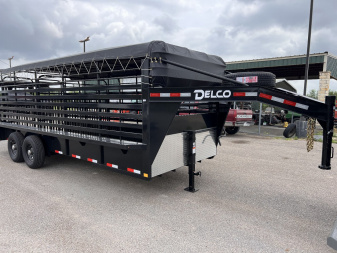 New 2025 Delco Trailers 6.8x20ft Gooseneck Livestock Trailer