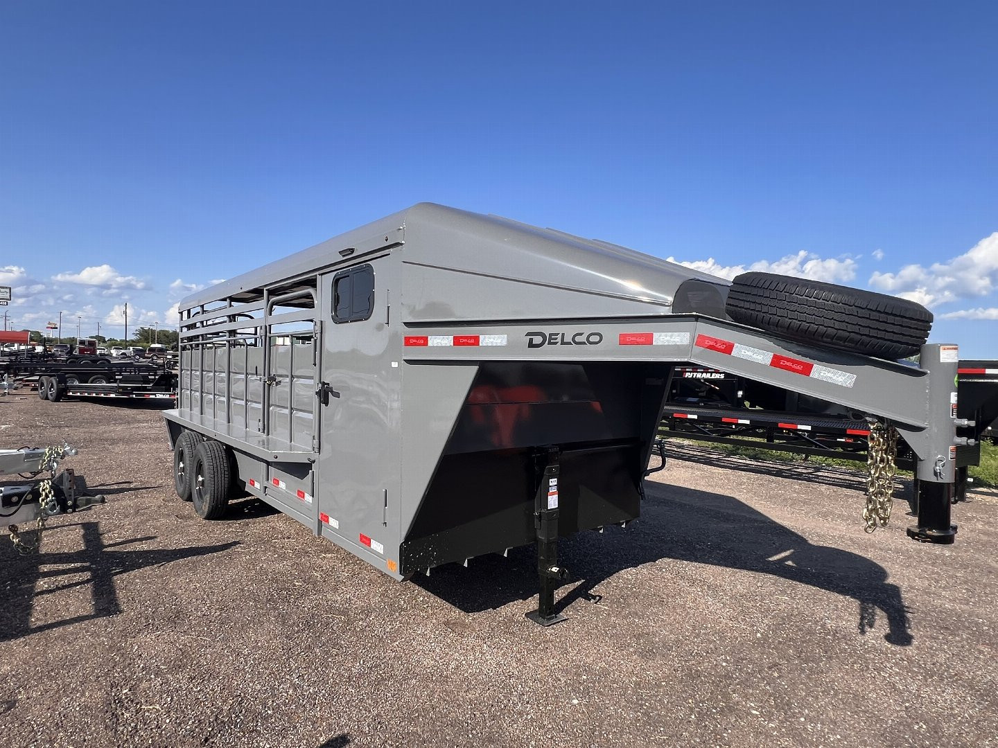 New 2025 Delco Trailers 6.8x20ft Metal Top Horse/ Stock Trailer