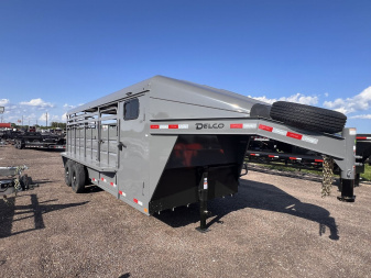 New 2025 Delco Trailers 6.8x20ft Metal Top Horse/ Stock Trailer