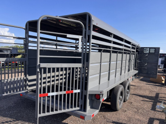 New 2025 Delco Trailers 6.8x20ft Metal Top Horse/ Stock Trailer
