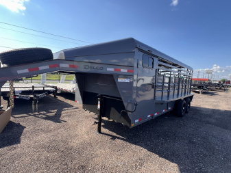 New 2025 Delco Trailers 6.8x20ft Metal Top Horse/ Stock Trailer