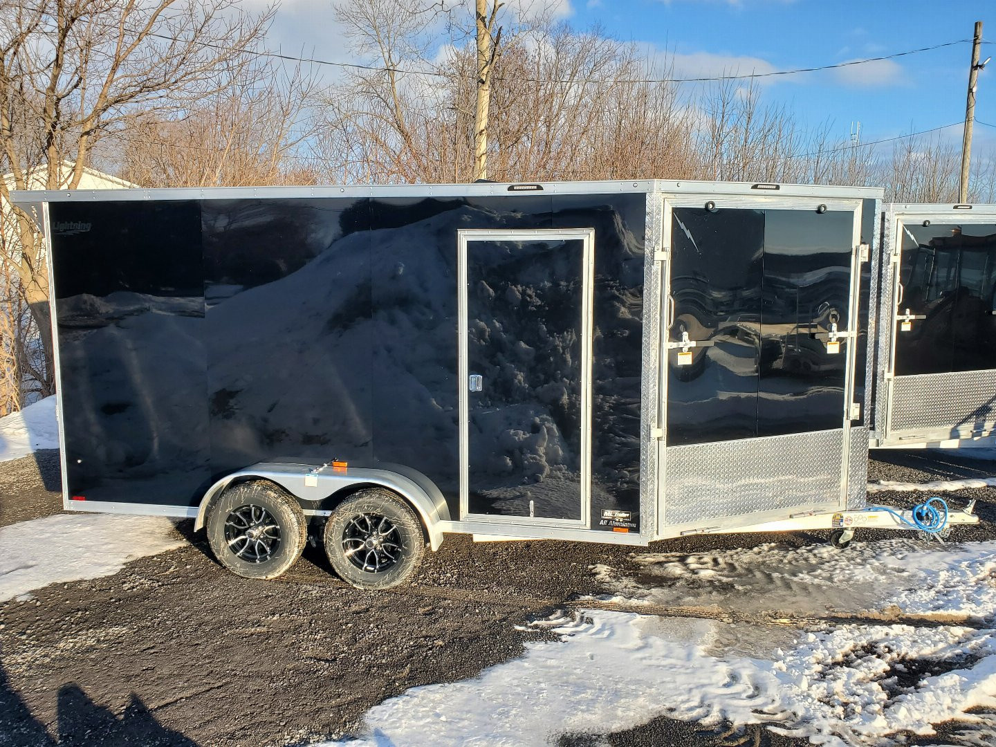 New 2025 LIGHTNING TRAILERS 7'x19' Inline Snowmobile Trailer