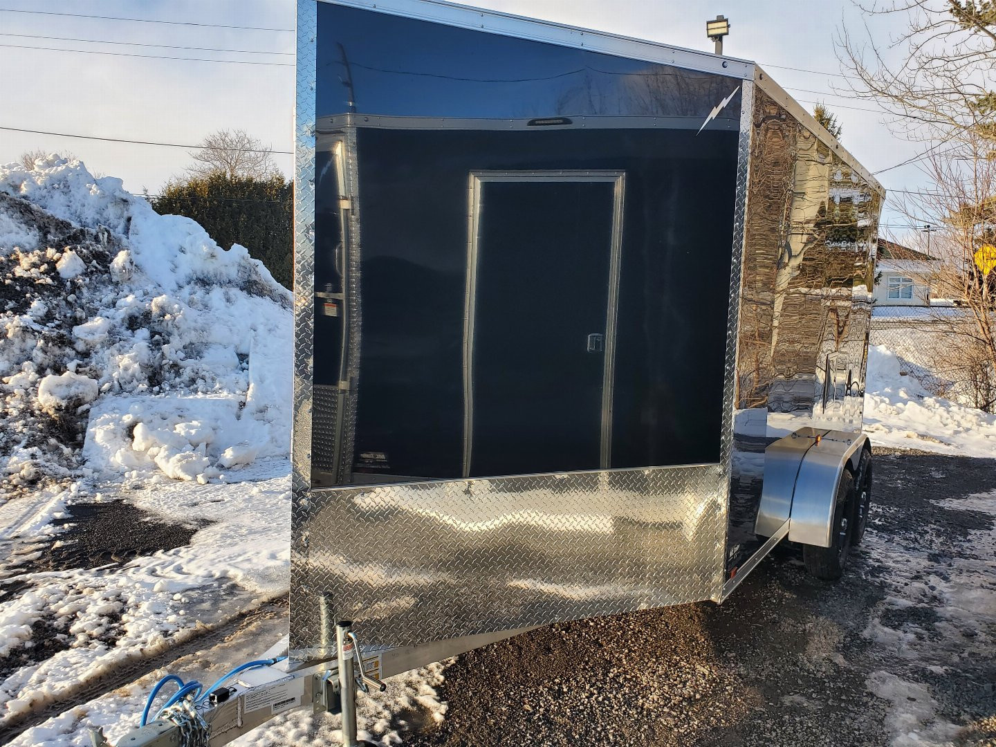 New 2025 LIGHTNING TRAILERS 7'x19' Inline Snowmobile Trailer