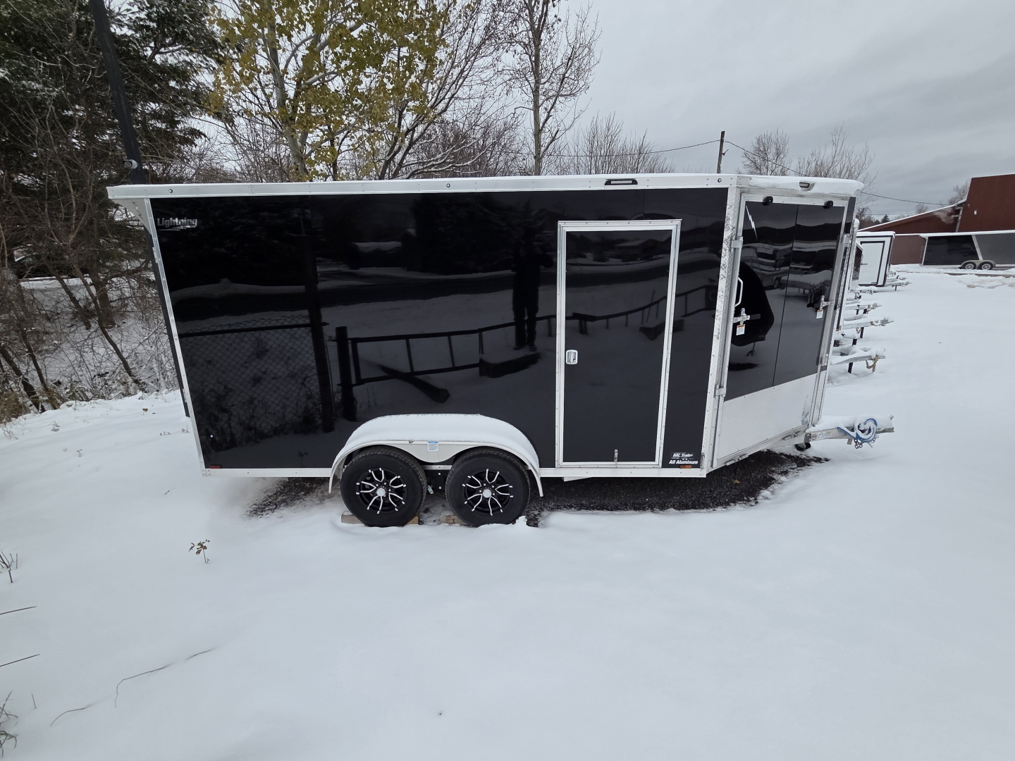 New 2025 LIGHTNING TRAILERS 7'x19' Inline Snowmobile Trailer