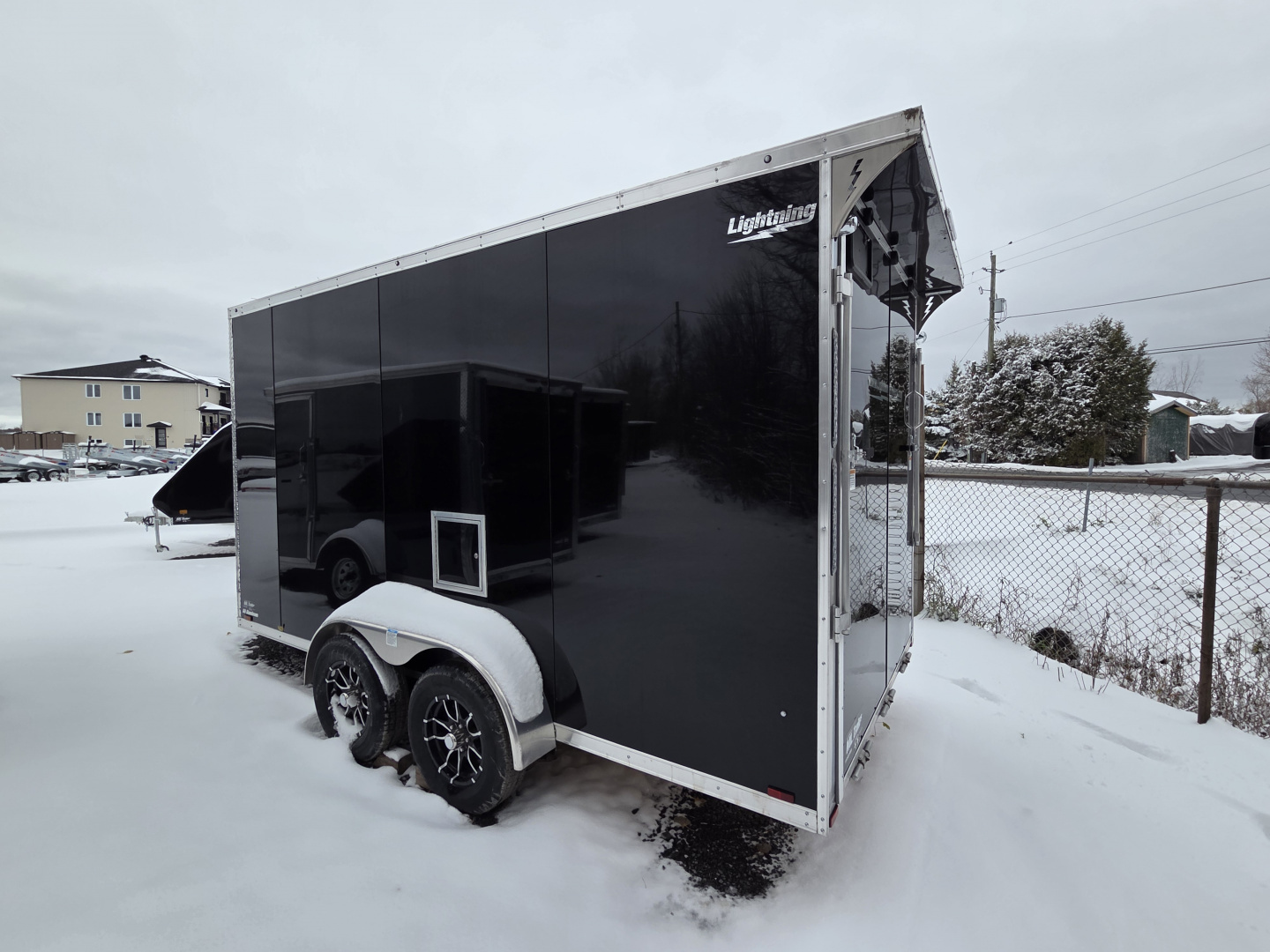 New 2025 LIGHTNING TRAILERS 7'x19' Inline Snowmobile Trailer