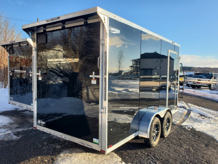 New 2025 LIGHTNING TRAILERS 7'x19' Inline Snowmobile Trailer