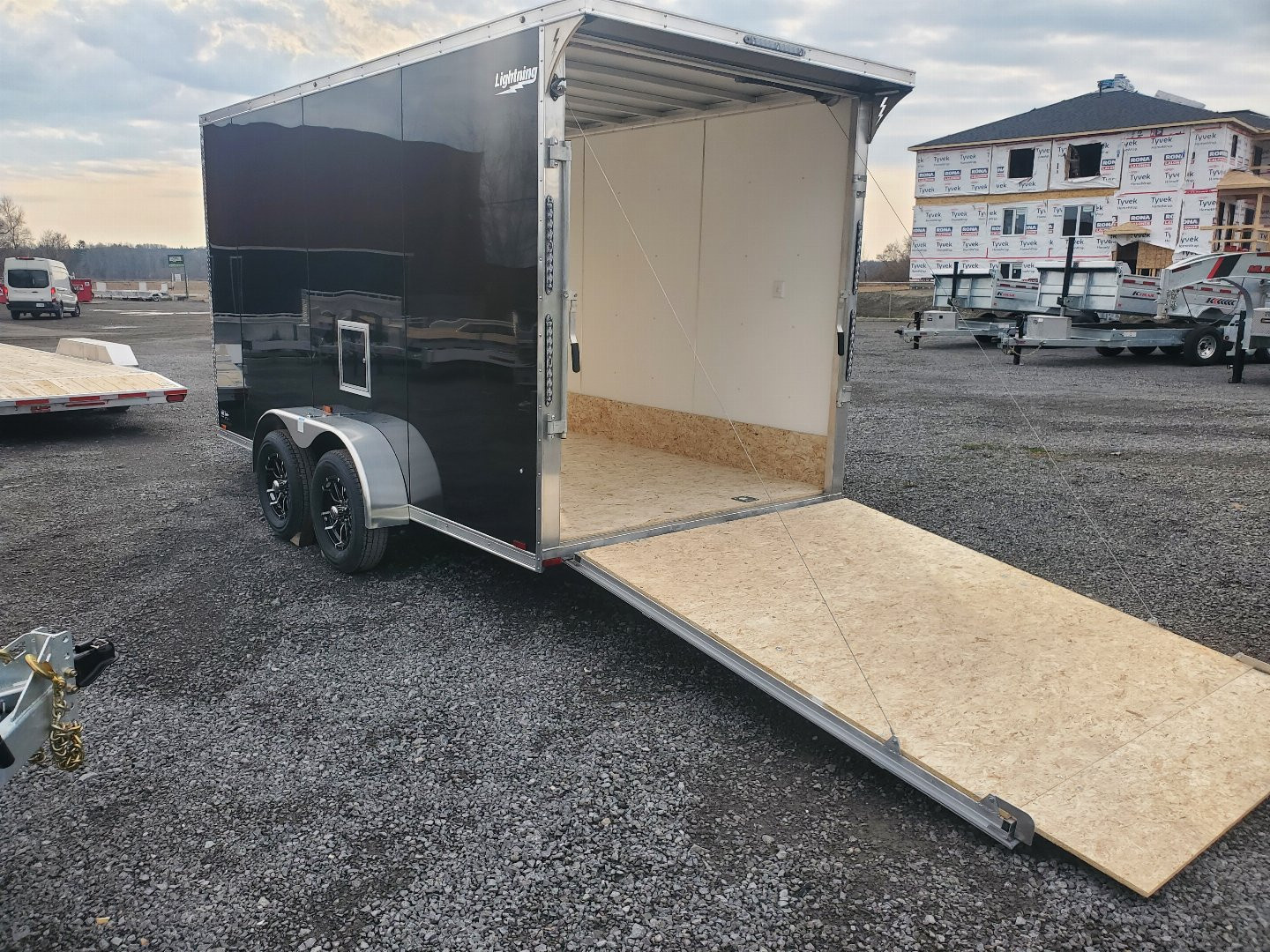 New 2025 LIGHTNING TRAILERS 7'x19' Inline Snowmobile Trailer