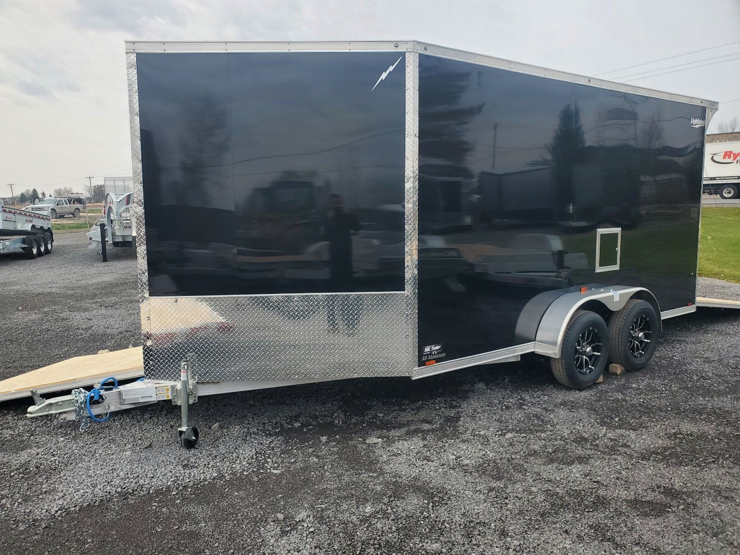 New 2025 LIGHTNING TRAILERS 7'x19' Inline Snowmobile Trailer