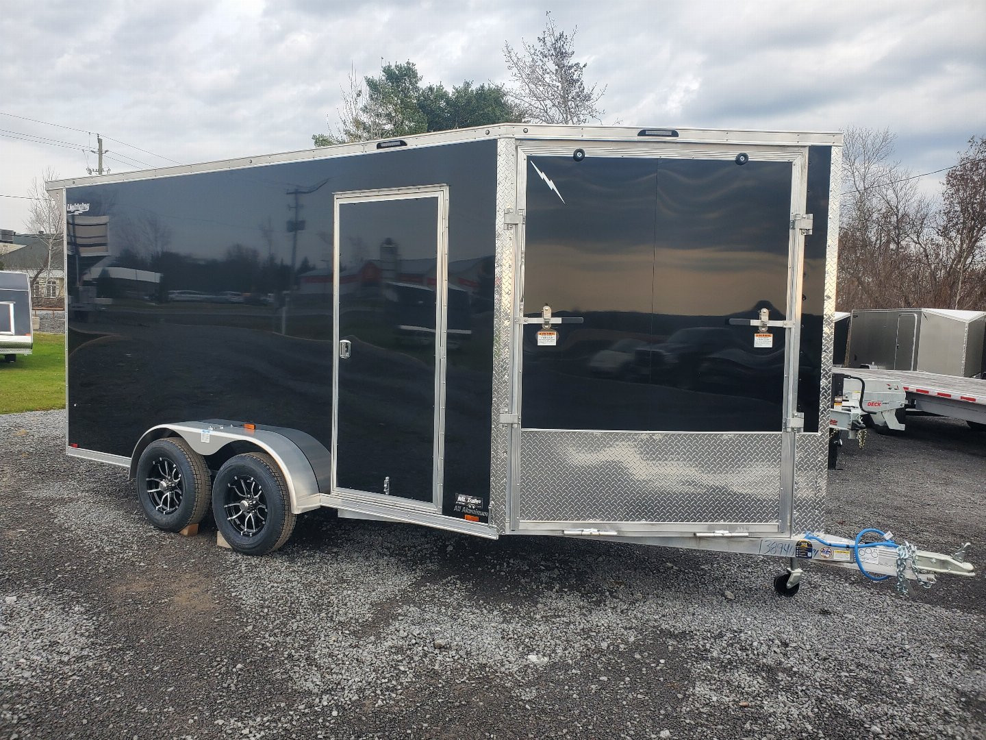 New 2025 LIGHTNING TRAILERS 7'x19' Inline Snowmobile Trailer