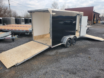 New 2025 LIGHTNING TRAILERS 7'x19' Inline Snowmobile Trailer