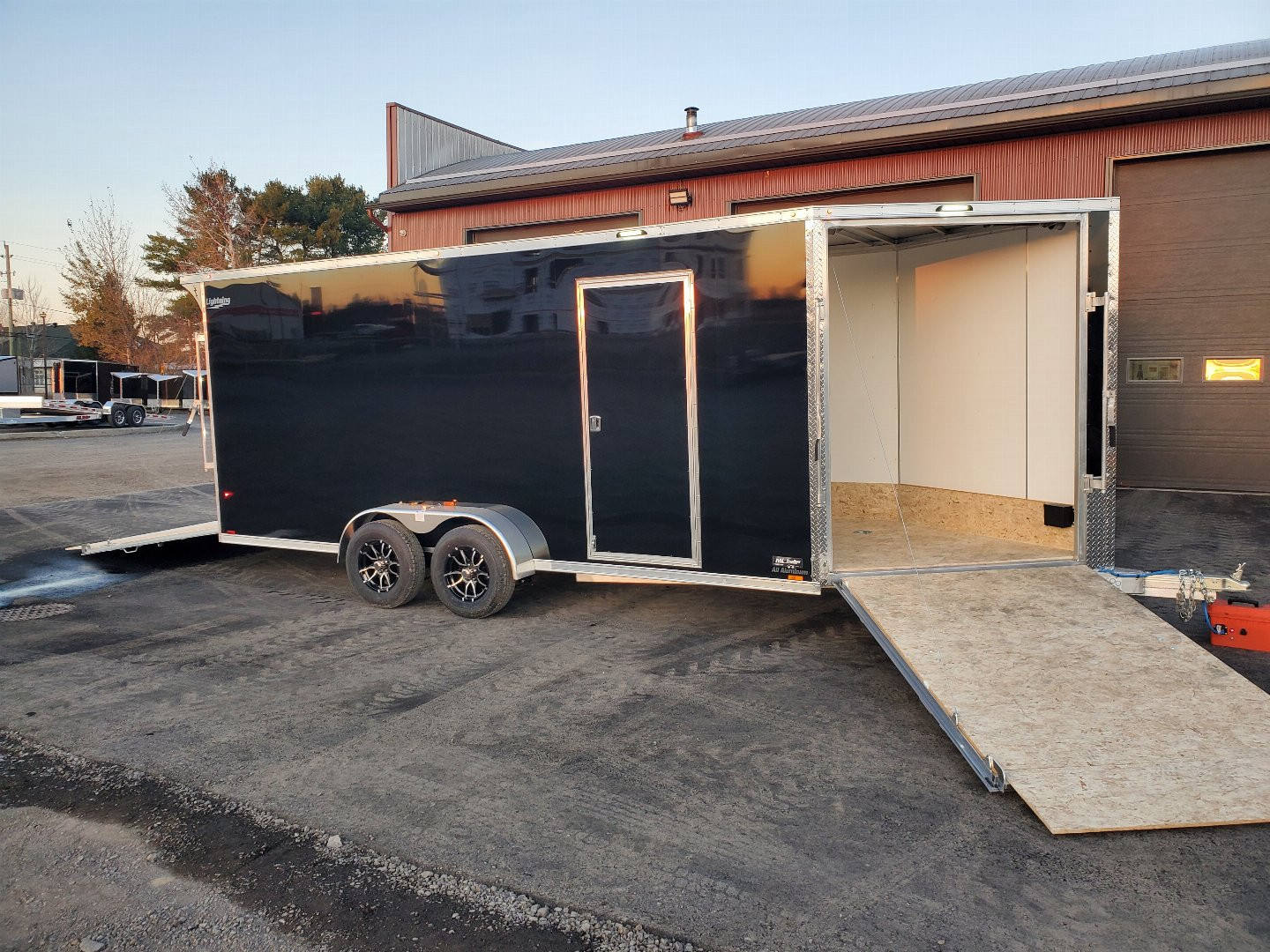 New 2025 LIGHTNING TRAILERS 7'x23' Inline Snowmobile Trailer