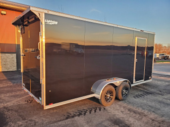 New 2025 LIGHTNING TRAILERS 7'x23' Inline Snowmobile Trailer
