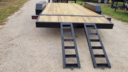 New 2025 M.E.B 7x18 Wood Deck Open Auto Hauler 7000#
