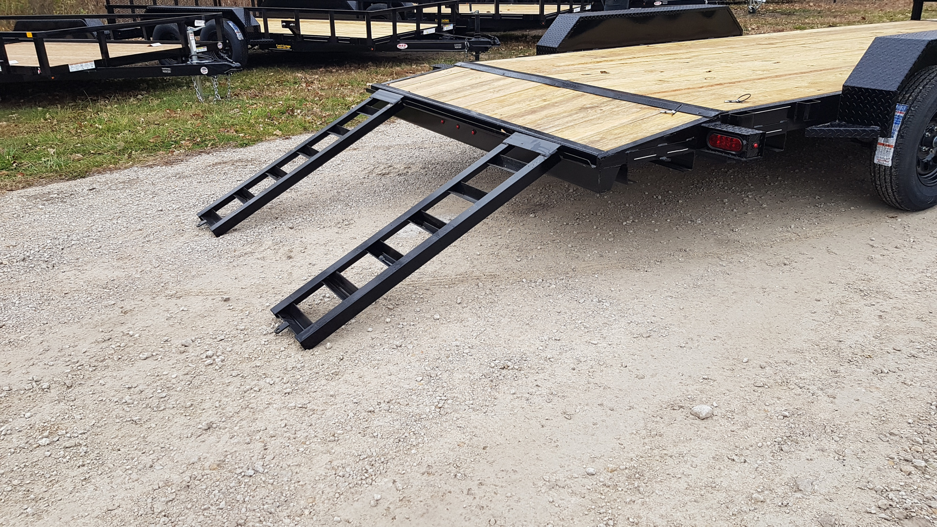 New 2026 MEB 7x18 Open Wood Deck Auto Hauler Car / Racing Trailer 7K