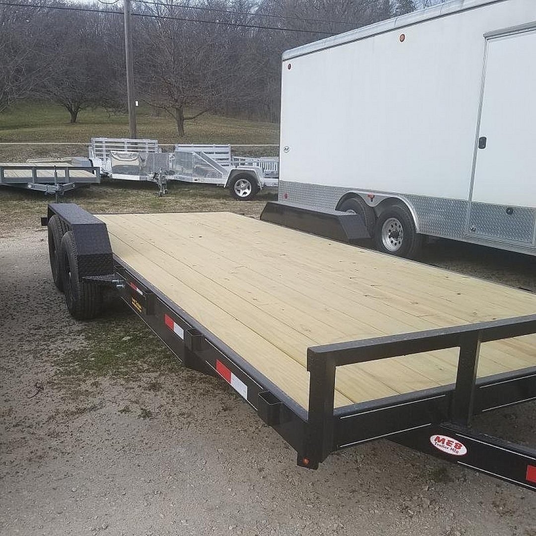 New 2025 M.E.B 7x18 Wood Deck Open Auto Hauler 7000#