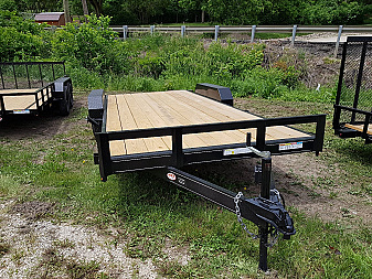 New 2025 M.E.B 7x18 Wood Deck Open Auto Hauler 7000#