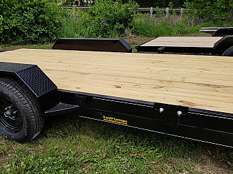 New 2025 M.E.B 7x18 Wood Deck Open Auto Hauler 7000#
