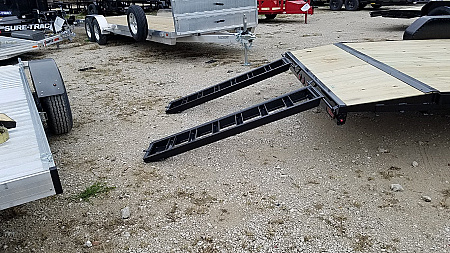 New 2025 M.E.B 7x18 Wood Deck Open Auto Hauler 7000#
