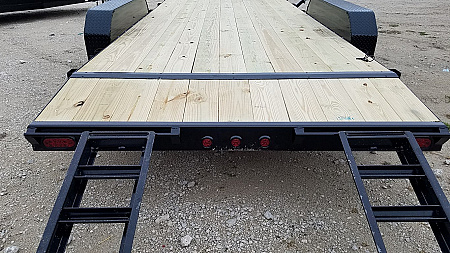 New 2025 M.E.B 7x18 Wood Deck Open Auto Hauler 7000#