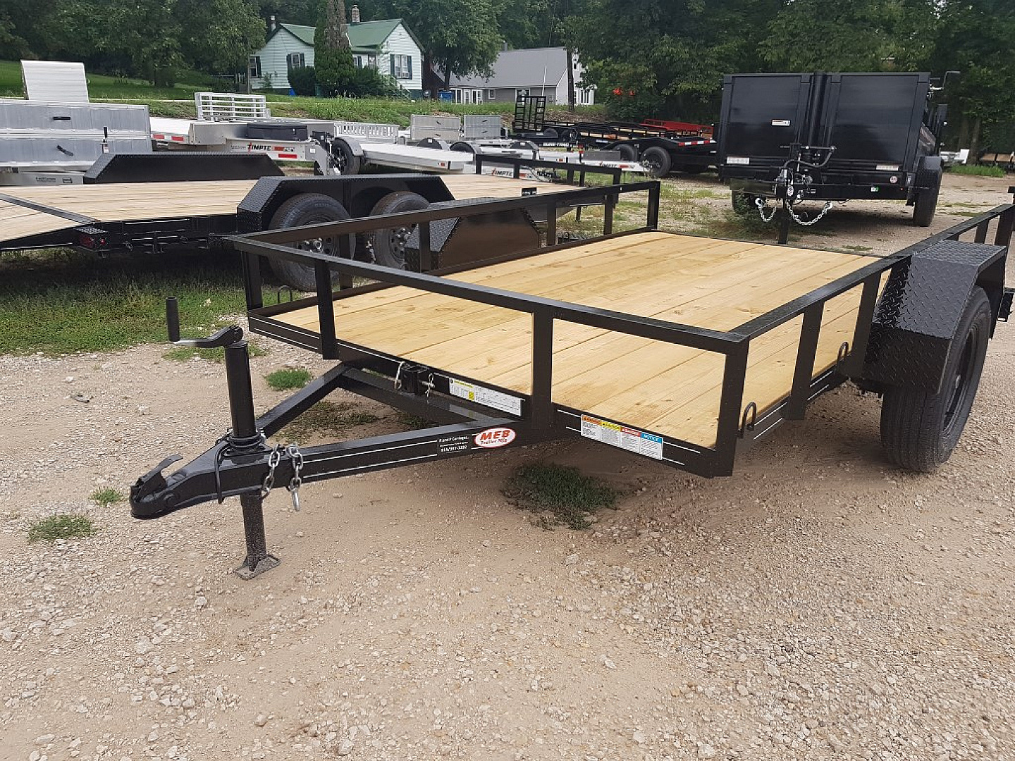 New 2025 MEB 77 x10 Angle Iron Tilt Utility Trailer w/Board Holders
