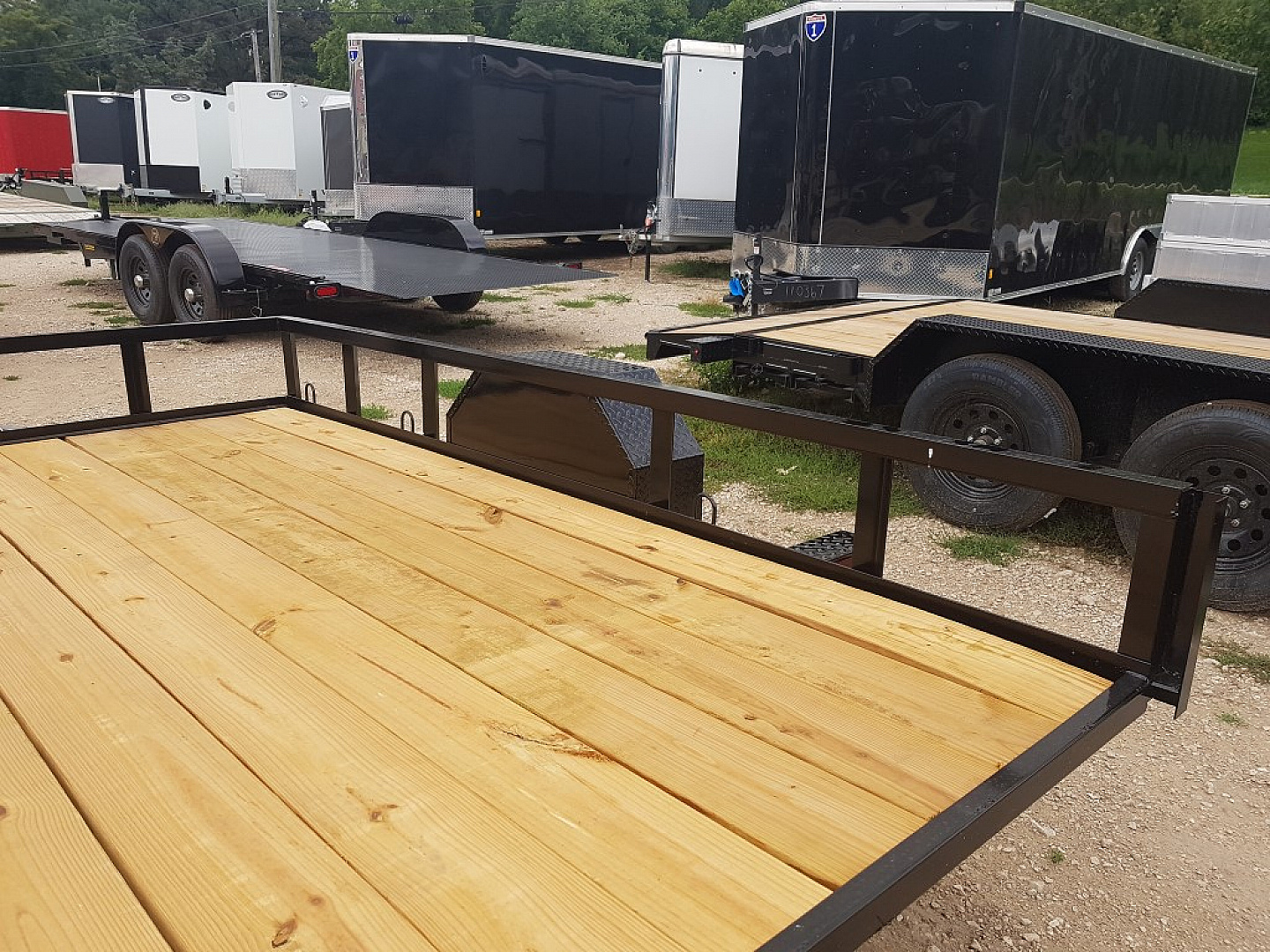 New 2025 MEB 77 x10 Angle Iron Tilt Utility Trailer w/Board Holders