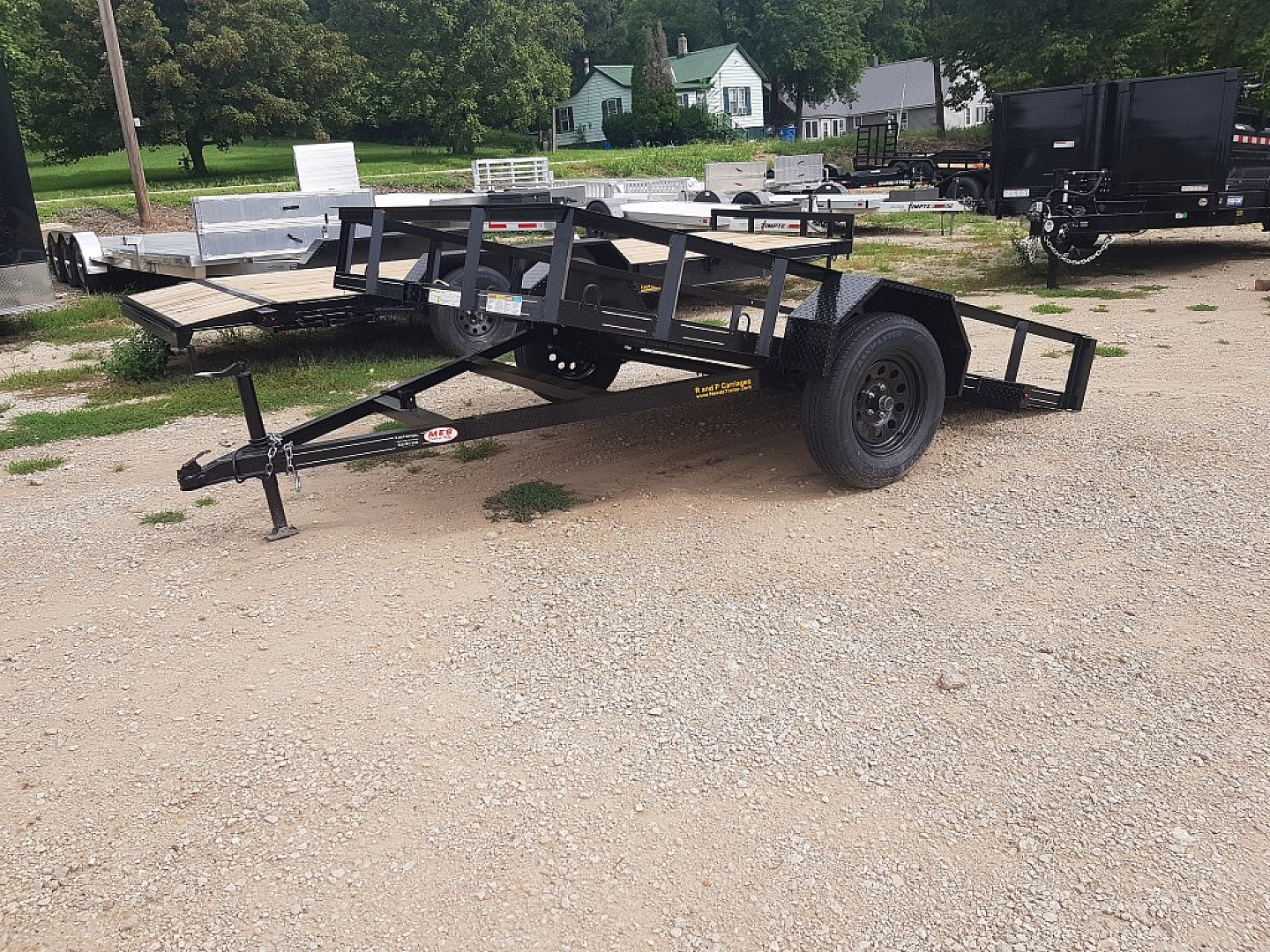 New 2025 MEB 77 x10 Angle Iron Tilt Utility Trailer w/Board Holders