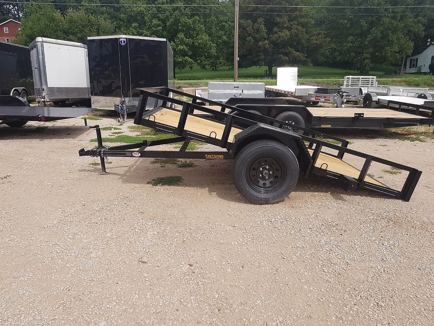 New 2025 MEB 77 x10 Angle Iron Tilt Utility Trailer w/Board Holders
