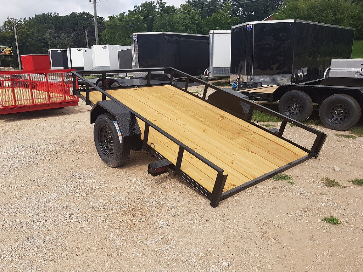 New 2025 MEB 77 x10 Angle Iron Tilt Utility Trailer w/Board Holders