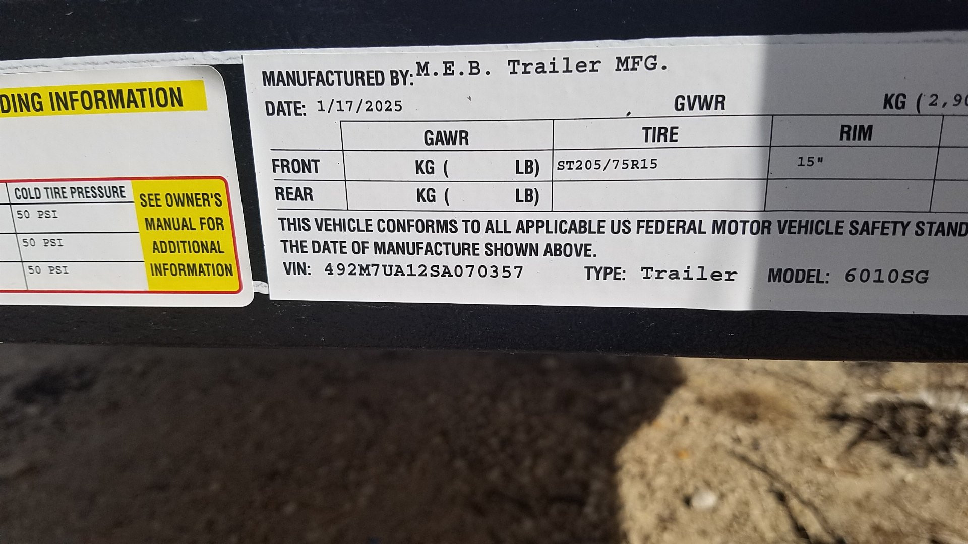 New 2025 MEB 5x10 Pipetop Utility Trailer W/Ramp