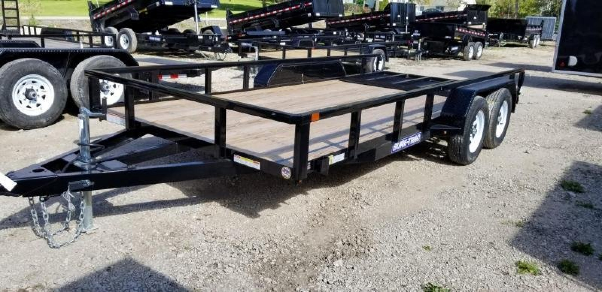 New 2025 Sure-Trac 7x16 Tube Top Utility Trailer w/Ramp Gate 7k