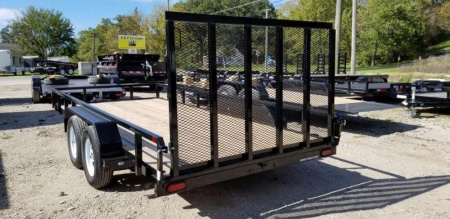 New 2025 Sure-Trac 7x16 Tube Top Utility Trailer w/Ramp Gate 7k