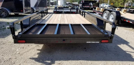 New 2025 Sure-Trac 7x16 Tube Top Utility Trailer w/Ramp Gate 7k
