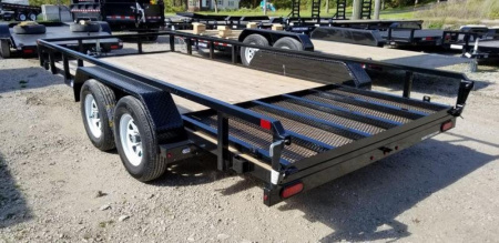 New 2025 Sure-Trac 7x16 Tube Top Utility Trailer w/Ramp Gate 7k