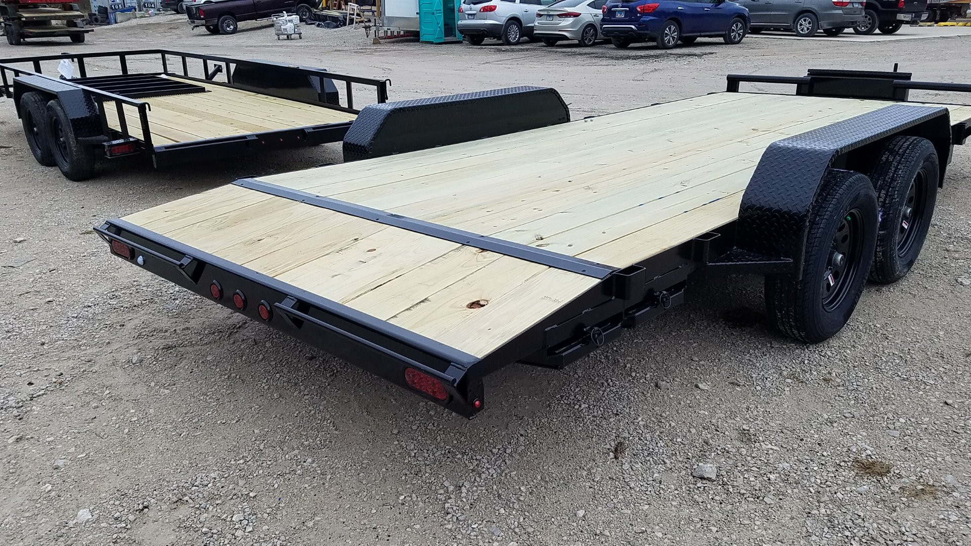 New 2025 MEB 7x18 Open Wood Deck Auto Hauler Car / Racing Trailer