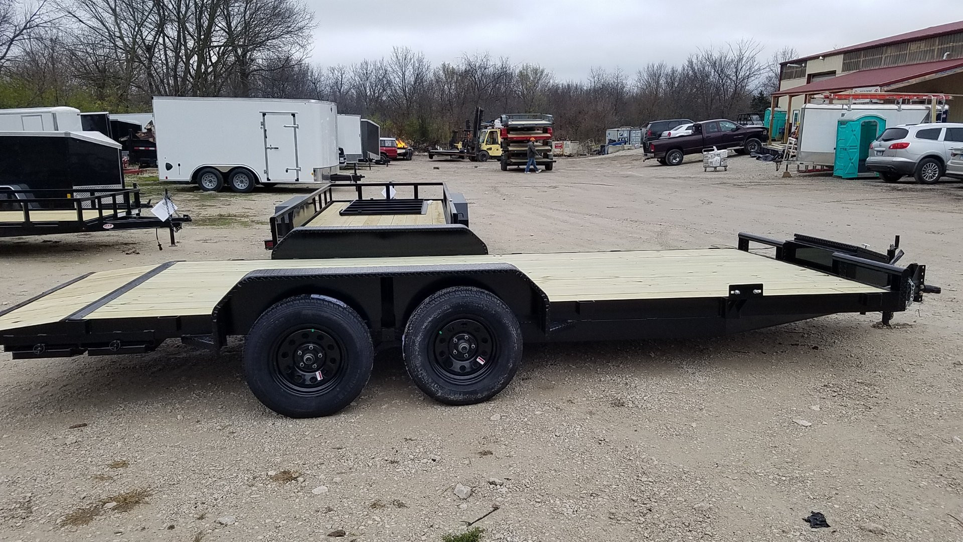 New 2025 MEB 7x18 Open Wood Deck Auto Hauler Car / Racing Trailer