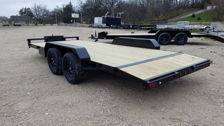 New 2025 MEB 7x18 Open Wood Deck Auto Hauler Car / Racing Trailer
