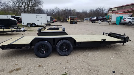 New 2025 MEB 7x18 Open Wood Deck Auto Hauler Car / Racing Trailer