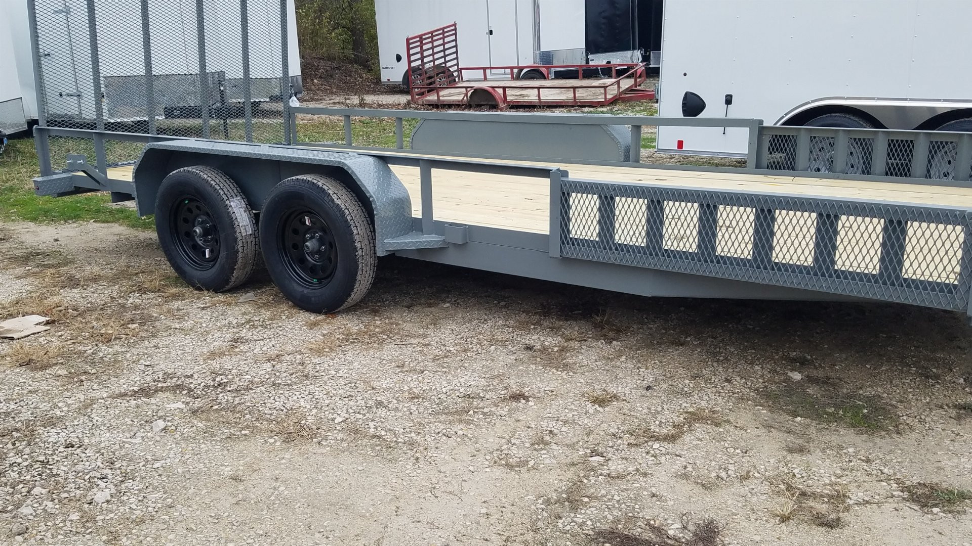 New 2025 MEB 82" x 18 ATV Trailer w/Side Load and Rear Ramps Utility Trailer