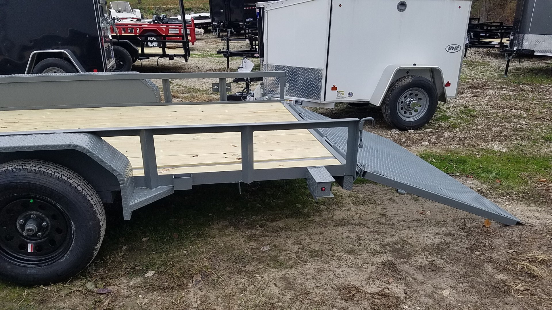 New 2025 MEB 82" x 18 ATV Trailer w/Side Load and Rear Ramps Utility Trailer