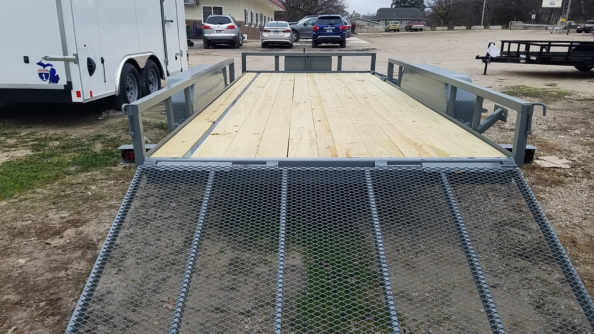 New 2025 MEB 82" x 18 ATV Trailer w/Side Load and Rear Ramps Utility Trailer