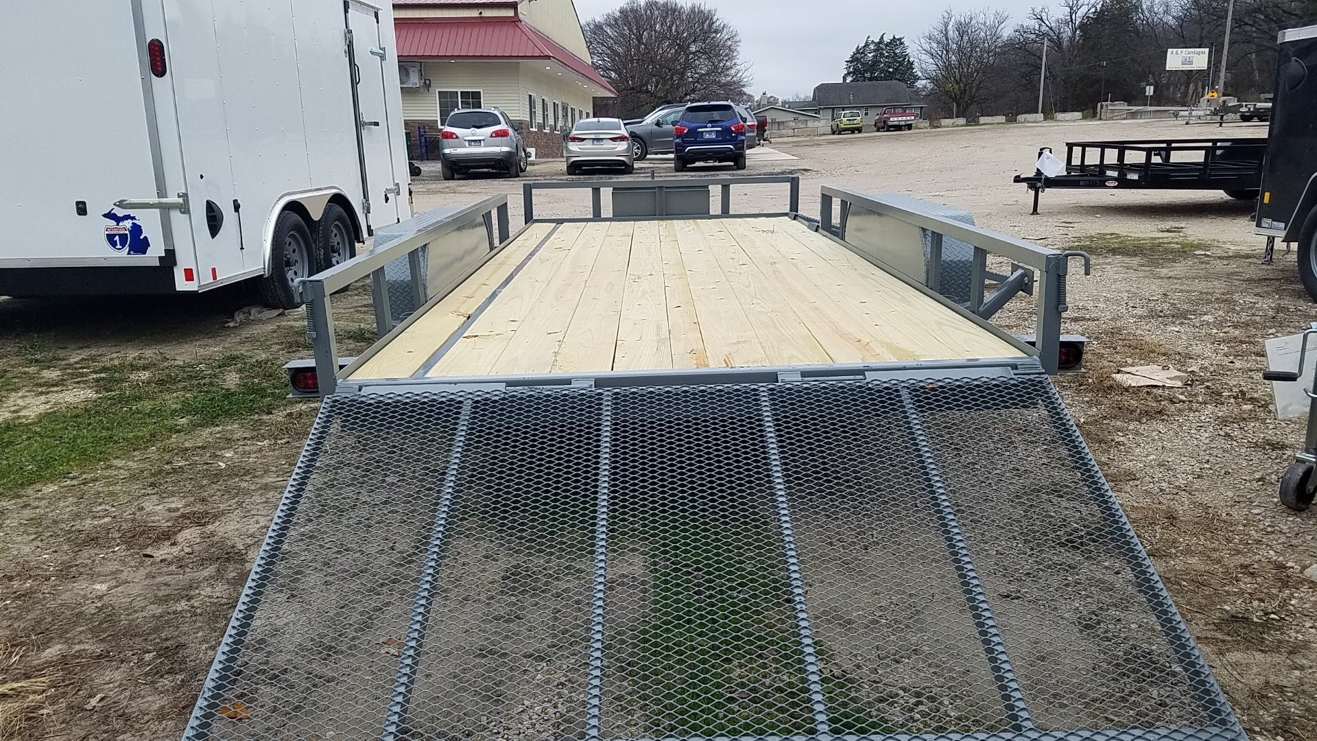 New 2025 MEB 82" x 18 ATV Trailer w/Side Load and Rear Ramps Utility Trailer