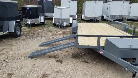 New 2025 MEB 82" x 18 ATV Trailer w/Side Load and Rear Ramps Utility Trailer