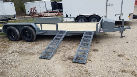 New 2025 MEB 82" x 18 ATV Trailer w/Side Load and Rear Ramps Utility Trailer