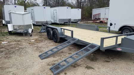 New 2025 MEB 82" x 18 ATV Trailer w/Side Load and Rear Ramps Utility Trailer