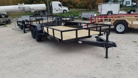 New 2026 MEB 77x16 W/ Ramp & Dovetail utility Trailer